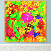 Helderheid en kleurrijke bloemen kunst. Nu kopen Canvas Afdruk (Insitu (Houten vloer))