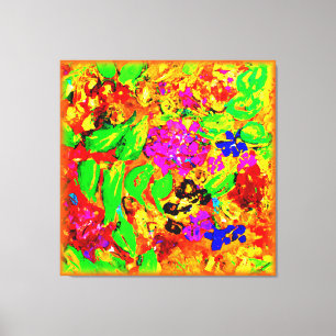Helderheid en kleurrijke bloemen kunst. Nu kopen Canvas Afdruk