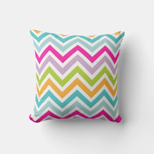 Helderheid en kleurrijke Chevron Pattern-Sierkusse Kussen (Voorkant)