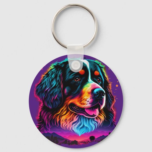 Helderheid en mooie Bernese Mountain Dog Sleutelhanger (Voorkant)