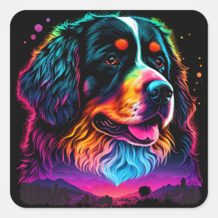 Helderheid en mooie Bernese Mountain Dog Vierkante Sticker