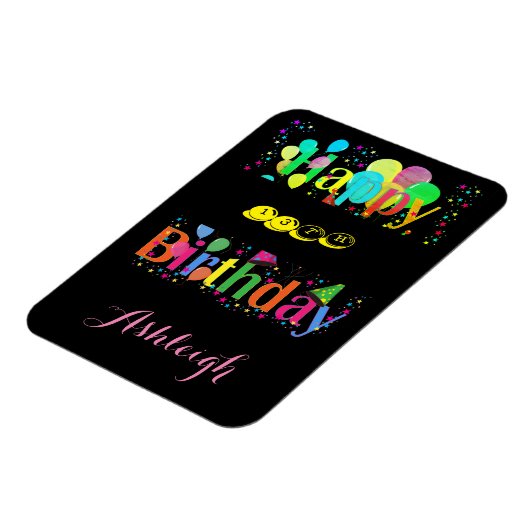 Helderheid en mooie verjaardag magneet (Linkerzijde)