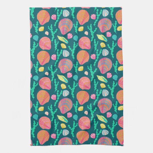 Helderheid en seaweed Pattern Theedoek (Verticaal)