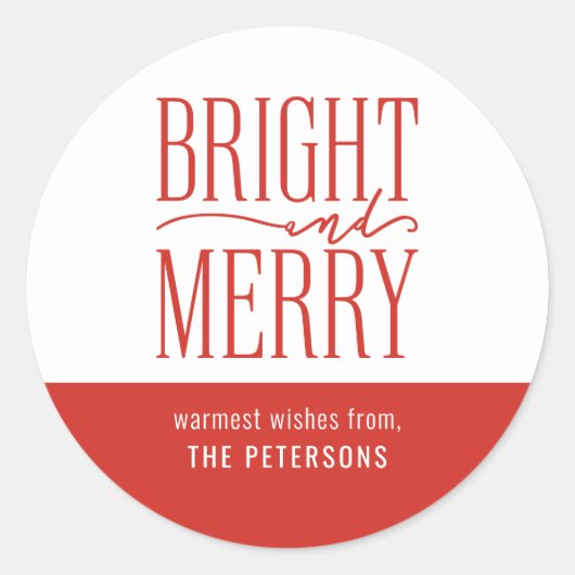 Helderheid en vrolijk moderne feestdag ronde sticker (Voorkant)