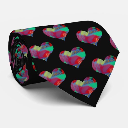 Helderheid en waanzinnige hartvorm stropdas (Opgerold)