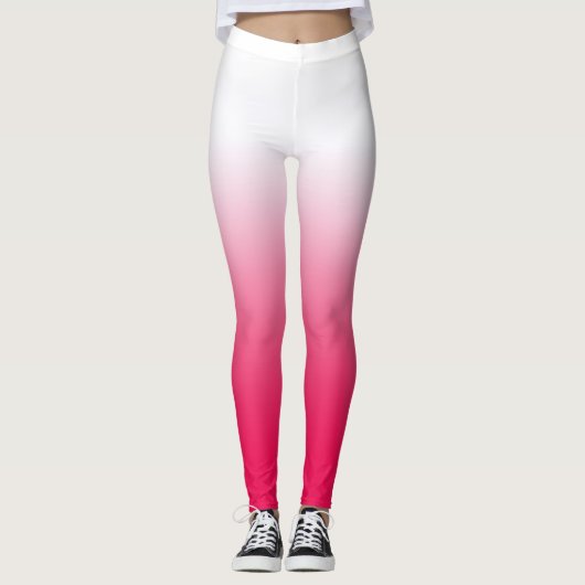 Helderheid in zomerrood en witte gradiëntkleur leggings (Voorkant)