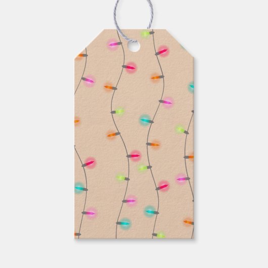 Helderheid kerstlampje op Kraft Cadeaulabel (Voorkant)