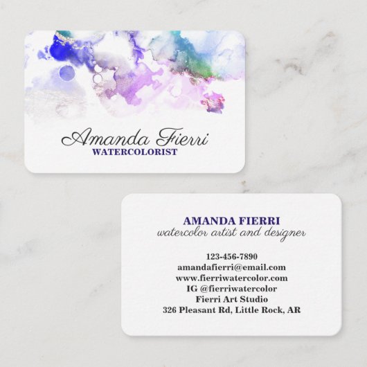Helderheid kleurstof kleurrijke kunstenaar visitekaartje (Voorkant / Achterkant)