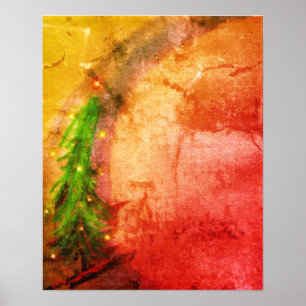Helderheid, magische kerstboom 2 fijne Art-afdrukk Poster