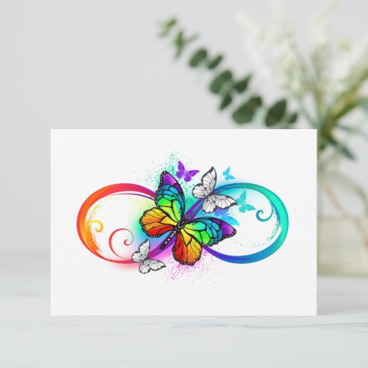 Helderheid met de regenboogvlinder bedankkaart (Staand voorkant)