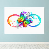 Helderheid met de regenboogvlinder canvas afdruk (Insitu (Houten vloer))