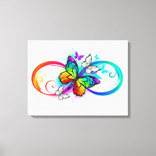 Helderheid met de regenboogvlinder canvas afdruk