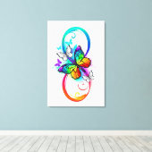 Helderheid met de regenboogvlinder canvas afdruk (Insitu (Houten vloer))