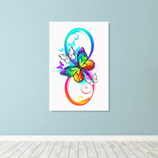 Helderheid met de regenboogvlinder canvas afdruk (Insitu (Houten vloer))