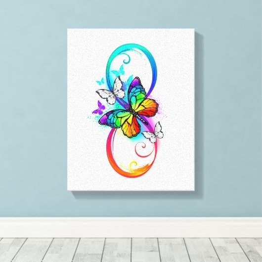 Helderheid met de regenboogvlinder canvas afdruk (Insitu (Houten vloer))