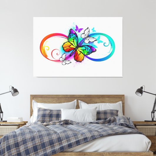 Helderheid met de regenboogvlinder canvas afdruk (Insitu (Slaapkamer))
