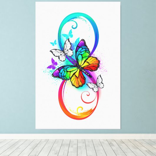 Helderheid met de regenboogvlinder canvas afdruk (Insitu (Houten vloer))