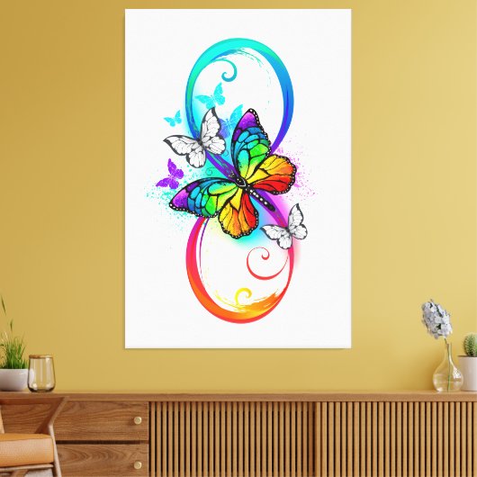 Helderheid met de regenboogvlinder canvas afdruk (Insitu (Woonkamer))