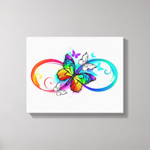 Helderheid met de regenboogvlinder canvas afdruk