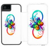 Helderheid met de regenboogvlinder incipio iPhone portemonnee hoesje (Agenda Open)