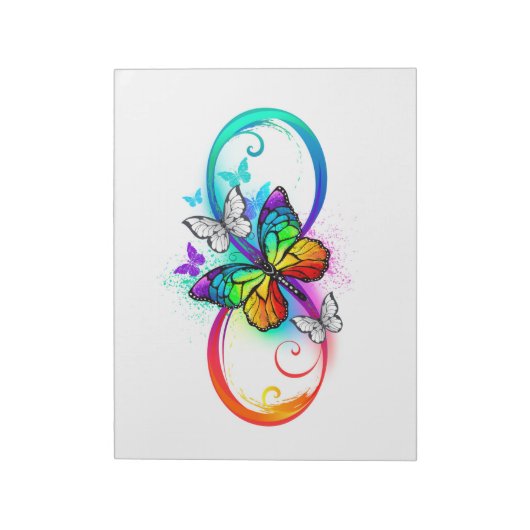 Helderheid met de regenboogvlinder notitieblok (Gedraaid)