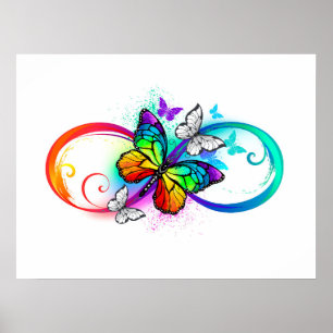 Helderheid met de regenboogvlinder poster