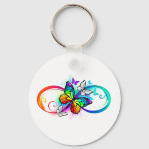 Helderheid met de regenboogvlinder sleutelhanger