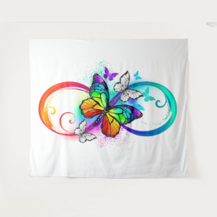 Helderheid met de regenboogvlinder wandkleed