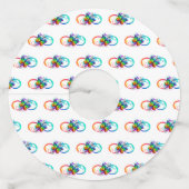 Helderheid met de regenboogvlinder wijnglaslabel (Achterkant)