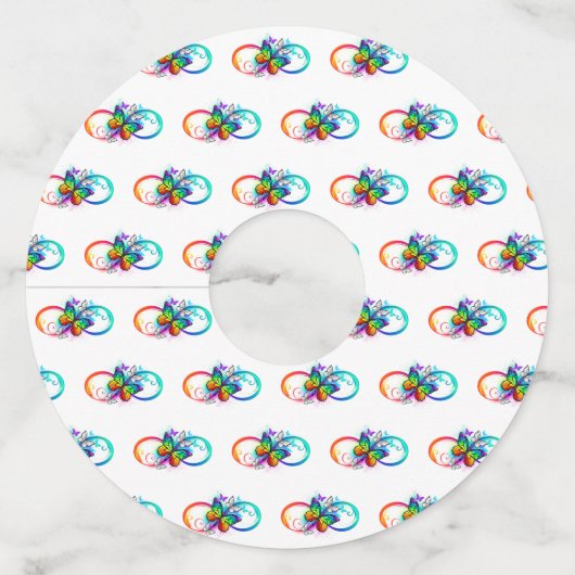 Helderheid met de regenboogvlinder wijnglaslabel (Achterkant)