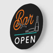 Helderheid Oranje Aqua Blue Retro Bar openen Grote Klok (Hoek)
