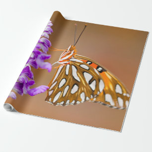 Helderheid Oranje Golfvlindervlinder Cadeaupapier