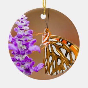 Helderheid Oranje Golfvlindervlinder Keramisch Ornament
