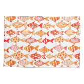 Helderheid Oranje Waterverf vispatroon Kussensloop (Achterkant-Links)