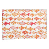 Helderheid Oranje Waterverf vispatroon Kussensloop (Voorkant-Rechts)