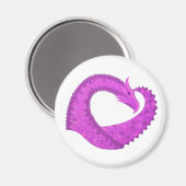 Helderheid paarse hartdraak op wit magneet (Voorkant / Achterkant)