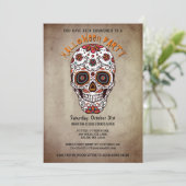 Helderheid van het halloween Party over de schedel Kaart (Staand voorkant)