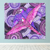 Helderheid van papegaaien canvas afdruk (Insitu (Houten vloer))