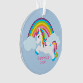 Helderheid van regenboogunicorn ornament (voorkant)