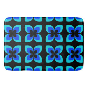 Helderheid van twee tinten blauw ventilatorpatroon badmat