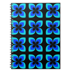 Helderheid van twee tinten blauw ventilatorpatroon notitieboek