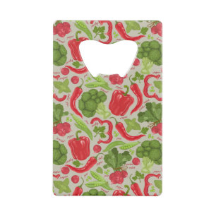 Helderheid van verse groenten kredietkaart flessenopener