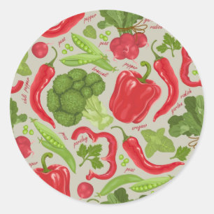 Helderheid van verse groenten ronde sticker