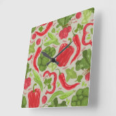 Helderheid van verse groenten vierkante klok (Hoek)