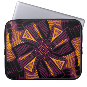 Helderheid vierkant ornament. Lijnen, vlekken, doe Laptop Sleeve