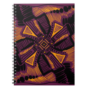 Helderheid vierkant ornament. Lijnen, vlekken, doe Notitieboek