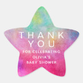 Helderheid Waterverf Baby shower Hartelijk dank Ster Sticker (Voorkant)