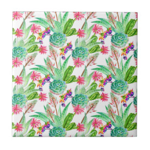 Helderheid Waterverf Cactus & Succulent Patroon Tegeltje