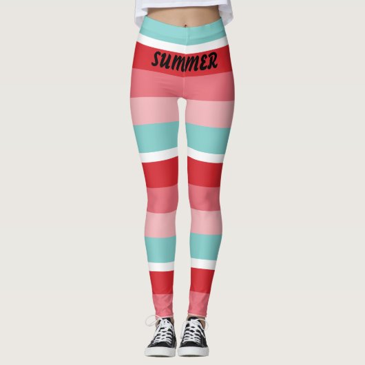 Helderhorizontale strips leggings (Voorkant)