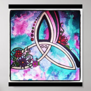 HelderKeltische florale triquetra Poster